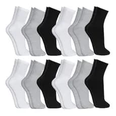 Meias Cano Medio Alto Algodão Kit 12 Pares Meias Masculinas  40 ao 46 Unissex