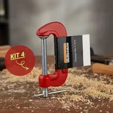 Kit 4 Grampos C Leve 4 Polegadas Starfer Profissional Aperto Forte e Durável para Madeira, Metal 🛠️