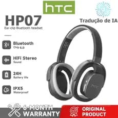 HTC HP07 AI Tradução Fone de ouvido Bluetooth 6.0 Jogo inteligente Fone de ouvido com cancelamento de ruído Fone de ouvi