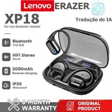 Lenovo ERAZER XP18 AI Tradução TWS Fone de ouvido Bluetooth 5000mah Fone de ouvido de carregamento reverso Bluetooth 6.0