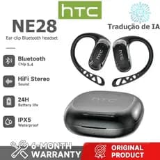 HTC NE28 AI Tradução Headset Bluetooth 6.0 ANC Smart Noise Canceling Headset Suporte 134 idiomas Tradução em tempo Real,