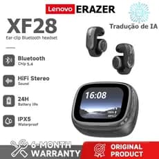 Um ano de garantia Lenovo ERAZER XF28 AI tradução inteligente fone de ouvido bluetooth 6.0 hd Display hd chamada voz ASM
