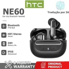 Garantia de um ano HTC NE60 AI Tradução Fone de ouvido LED Fone de ouvido sem fio para dormir Bluetooth 6.0 Business AI