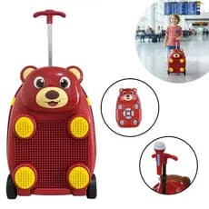 Mala Infantil 3 em 1 Ciaxa de Som, Microfone de Montar Urso