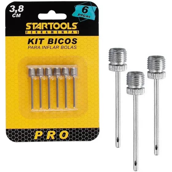 Kit 6 Bicos 3,8cm Para Encher Inflar Bola Piscina Brinquedos Infláveis Aço Inox