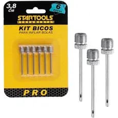 Kit 6 Bicos 3,8cm Para Encher Inflar Bola Piscina Brinquedos Infláveis Aço Inox