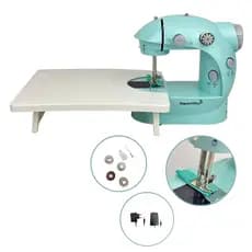 Mini Máquina De Costura Com Mesa Azul 127v/220v Importway