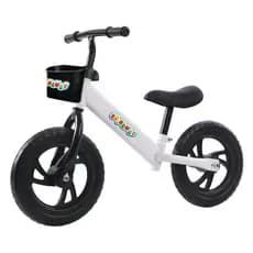 Bicicleta Infantil Balance Equilíbrio12 Sem Pedal em Eva Cor Branca