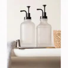 PORTA SABONETE LÍQUIDO DE VIDRO REDONDO COM BICO CURVO REVIVAL 500ML - WOLFF - 61855