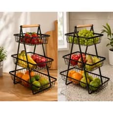 FRUTEIRA ORGANIZADORA 3 ANDARES DE METAL 49X40X18CM - CLINK - CK7212
