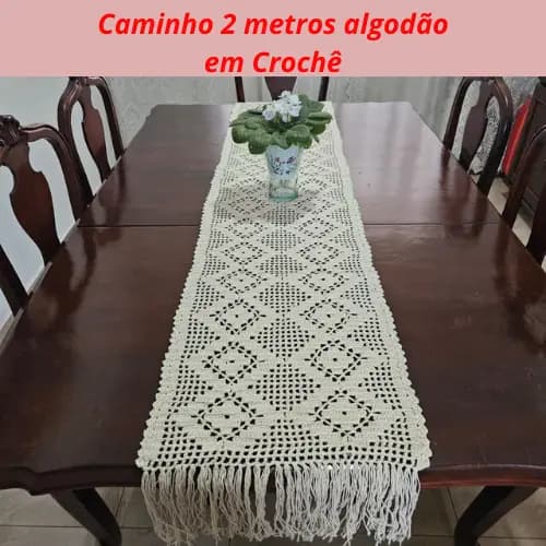 Caminho de Mesa Barbante Feito a Mão 2 Metros