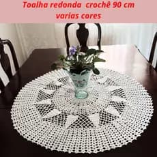 Toalha de Mesa Crochê Feito a Mão 90cm