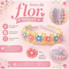 Arco de Flores Infantil com Pérolas | Tiara Menina para Festa / Batizado e Ensaio Fotográfico / Daminha, /Look infantil.