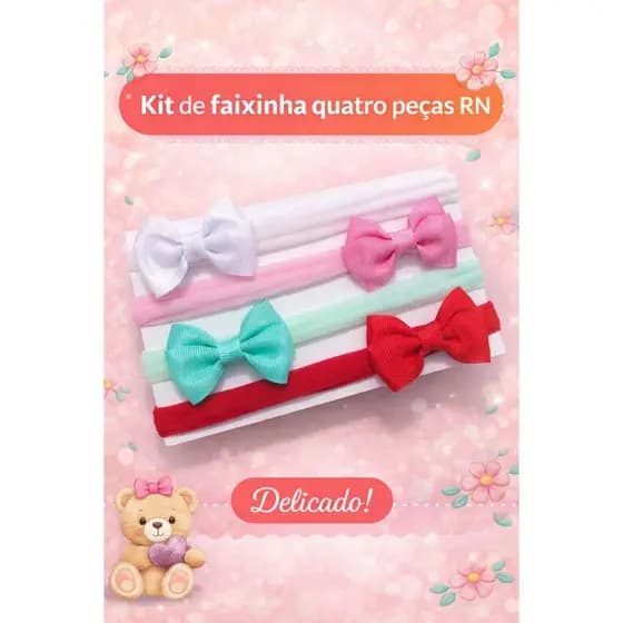 Kit 4 Faixinha com cores versáteis,perfeitas para o dia a dia, passeios,fotos, mesversário e ocasiões especiais/Batizado
