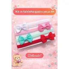 Kit 4 Faixinha com cores versáteis,perfeitas para o dia a dia, passeios,fotos, mesversário e ocasiões especiais/Batizado