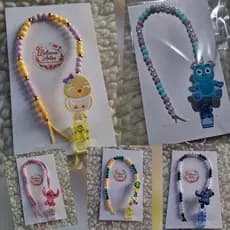 Prendedor de chupeta em Pérolas para bebê/Clip de chupeta /Acessório delicado para seu Bebê