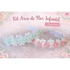Kit 2 Arcos de Flor Infantil Tiara Luxo com Pérolas para Meninas Festa Aniversário e Casamento/Daminha/Mesvesario/Tiara
