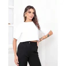 Lxc 2024 nova camisa curta feminina, camisa de manga, gola redonda camisa de cor sólida, camisa casual solta