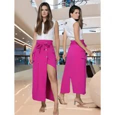 LXC Saia alafiataria Feminino Verão Nova Moda Festa Longo