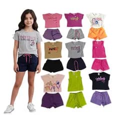 Kit Sortido 8 Peças Conjunto infantil menina  Kit 4 Conjuntos infantil menina  Roupa infantil menina