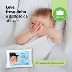 Travesseiro Bebê Criança Infantil Berço Naninha Antialérgico Macio Branco