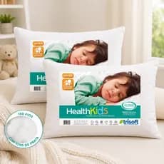 Kit 2 Travesseiro Infantil 40x60cm Criança Até 10 Anos Antialérgico Capa 100% Algodão