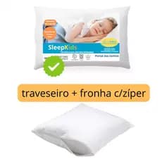 Travesseiro Infantil Criança Com Fronha De Zíper 40x60cm