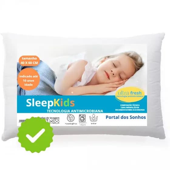 Travesseiro Infantil Sleep Kids 40x60 Antialérgico Macio