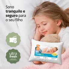 Travesseiro Infantil 40x60 Criança Até 10 Anos Antialérgico Antissufocante 100% Algodão Macio