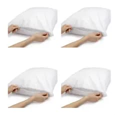 Kit 4 Capa Protetora Impermeável Para Travesseiro Adulto 50x70cm Branca Com Zíper