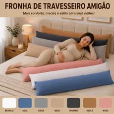 Fronha Travesseiro Gestante De Corpo Amigão Xuxão 1,30x40cm Capa Com Zíper Antialérgica Colorida