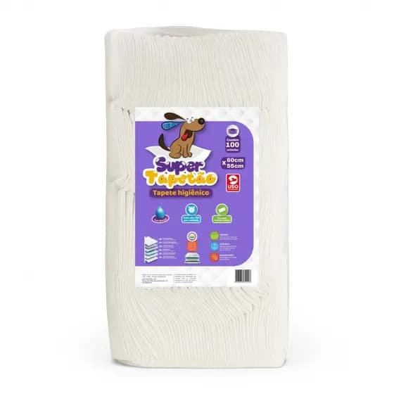 Tapete Higiênico Cachorro Cães Pet Super Tapetão 60x55 - 100 Un.