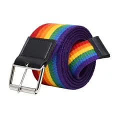 Cinto De Lona Lgbt Regulável Bandeira Arco-Íris Trans Bi Pan Unissex Lgbtqia+