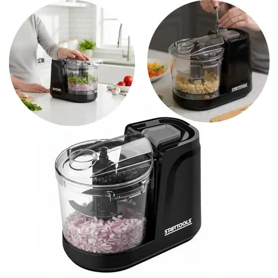 Mini Triturador Elétrico Processador 100W Capacidade 350ml Potente Preto