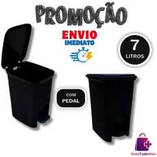 Lixeira Multiuso Com Pedal E Tampa Click Label Cesto de Lixo Inox Metalizado Telado Vários Modelos Para Cozinha Banheiro Escritório