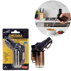 Mini Maçarico Portátil A Gás Recarregável Compacto Potente E Seguro Controle da Chama