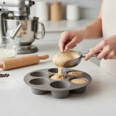 Forma Silicone Cupcake Airfryer Molde 7 Cavidades Antiaderrapante Resistente