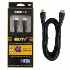 Cabo HDMI 2 Metros 4K Ultra HD Versão 3.0 - Alta Velocidade para TV, Monitor e Videogame