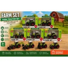 Trator de Fazenda em Metal Farm Set Infantil | Mini Trator Colecionável com Rodas Livres 3+ Anos