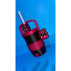 ✨ Porta Lata 350ml Cereja + Abridor + Enfeite de Canudo 🍒