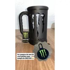 Suporte para energético e abridor de latas PERSONALIZÁVEL | Caneca energético| abridor de latas