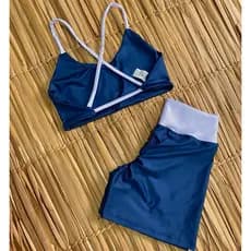 conjunto short empina bumbum top costas cruzadas fitness