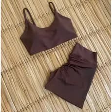 conjunto fitness de short academia  empina bumbum zero transparência tecido premium