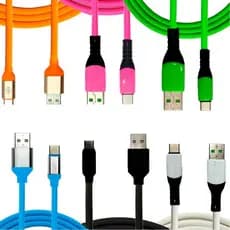 Cabo USB Tipo C 6 Cores Carregamento Ultra Rápido 3A 1M Promoção de Envio de Cor Aleatória CB C