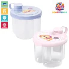 Dosador de Leite em Pó 3 Divisórias 300ml Patrulha Canina Baby BPA Free Portátil para Mamadeira