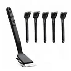 Kit 6 Escovas Limpa Grelha com Raspador Inox para Churrasqueira