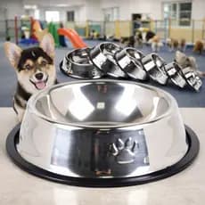 Comedouro e Bebedouro Inox Antiderrapante para Cães e Gatos – Resistente