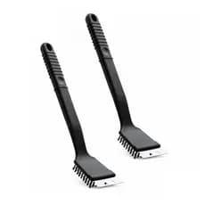 kit 2 Escovas Limpa Grelha com Raspador Inox para Churrasqueira