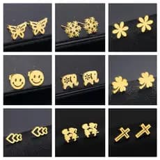 Ht titânio aço pequenos brincos meninas jóias banhado a aço inoxidável 18K ouro orelha Piercing brincos atacado não alér