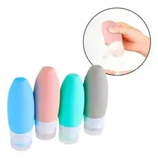 Conjunto de 4 frascos cosméticos de silicone para viagem de 90ml
